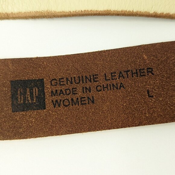 Y2K Gap Leather Off White Cream Belt Boho Retro 90's Vintage - Picture 5 of 8